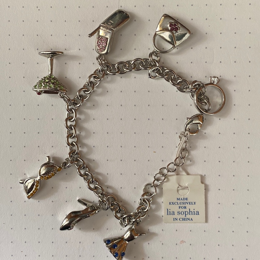 Lia Sophia RETIRED Party Girl Charm Bracelet NWT